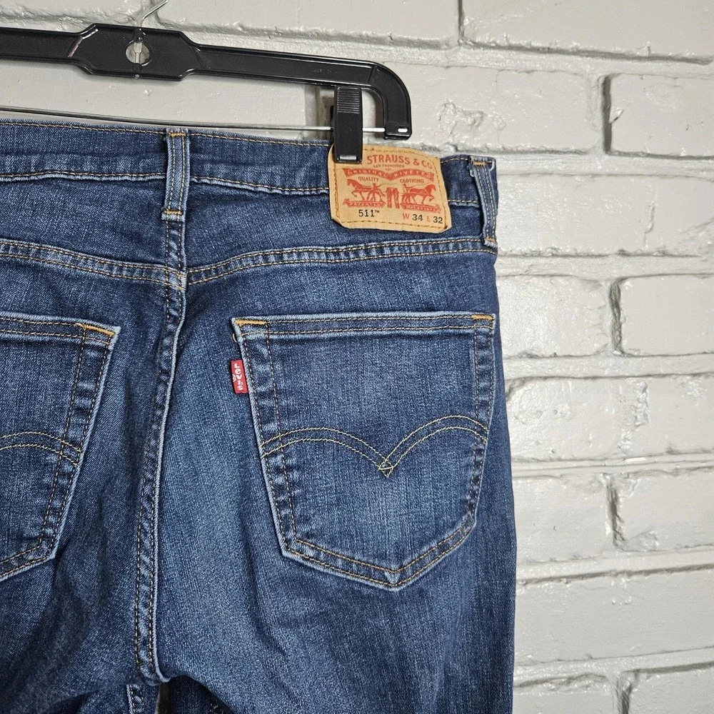 Levi's 511‎ Slim Fit 34x32 Stretch Medium Wash Men's